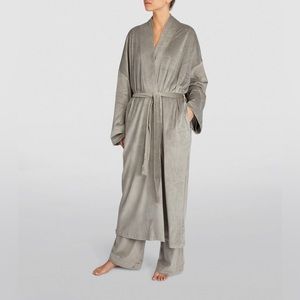 Skims Gray Velour Wrap Robe